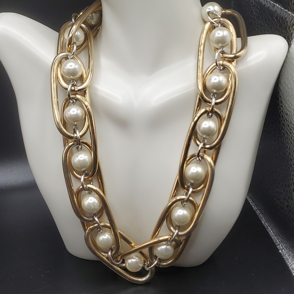Erwin‎ pearl chunky heavens paradise caged necklace vintage rare N2716
